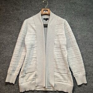 Frye Cardigan Womens Large Gray Shawl Collar Textured Open Front Long Sleeve